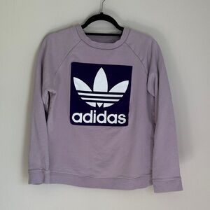 Adidas Lilac Crewneck with White Trefoil